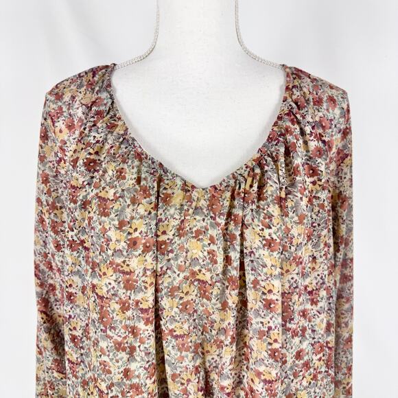 Storia Women's Georgette Boho Ditsy Floral Mini Dress Medium Brown Taupe - Picture 5 of 15